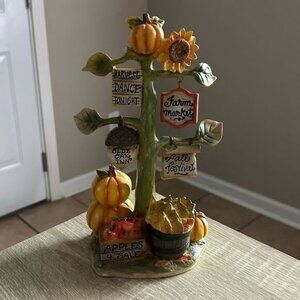 NWOT … CHEERFUL “Autumn Sunflower Sign Post” Home Decor